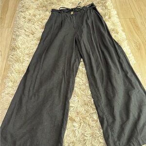 H&M Charcoal Wide-Leg Chinos